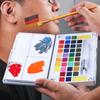 Portable Watercolor Gouache Paint Set - 12/18/36 Colors with Water Brush