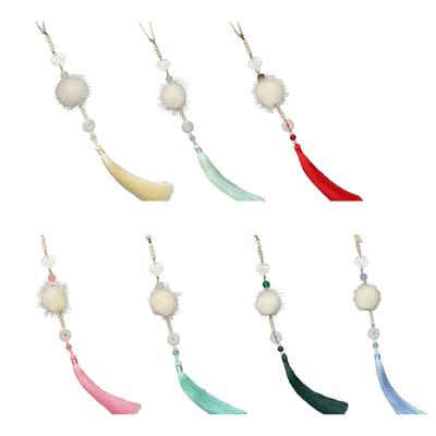 Vintage Chinese Hanfu Pendant Traditional Tassels Waist Pendant Imitation Jade Fashionable Jewelry for Celebrations