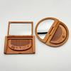 Holdbart 2-i-1 Trækam Spejl Sæt Mini Vintage Makeupspejl Ferskentræ Rektangulært Bærbart Foldespejl Til Pige Dame