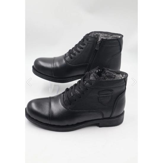 Men's 100% Real Genuine Leather Fur Lined Zippered Black Casual