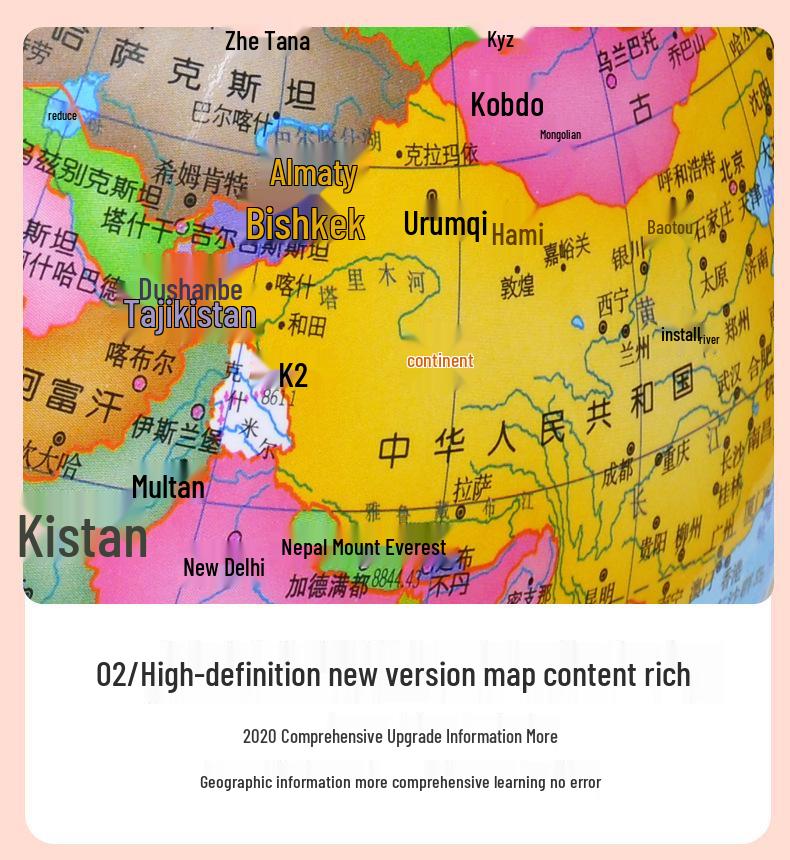 20CM Multilingual High-Definition PVC Globe for Teaching
