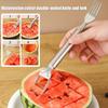 2 in 1 Watermelon Fork Slicer Multi-purpose Watermelon Slicer Cutter Knife Stainless Steel Kitchen Fruit Divider Cutting Fork