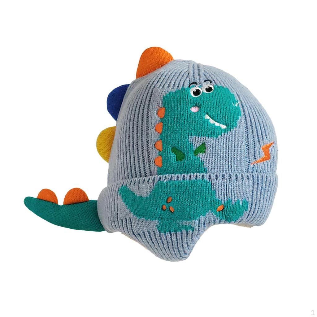 Dinosaur Ear Knitted Hat Beanie Comfortable Windproof Cold Cap Knit for Toddlers Kids