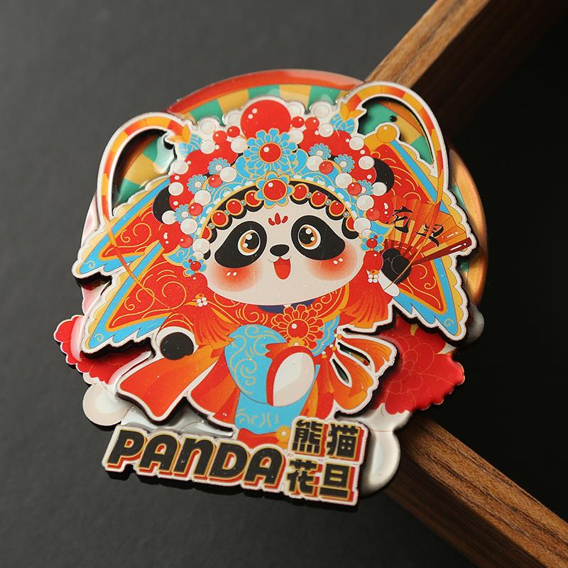 Cartoon Cute Panda Refrigerator Sticker Chinese Style 3d Cartoon Refrigerator Magnet Resin Fridge Magnet for Kitchen Decoration