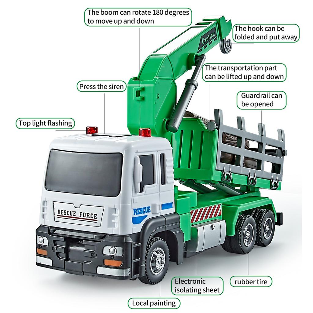 Simulation Fire Truck Ladder Truck Sprinkler Truck Sanitation Truck Alloy Engineering Vehicle Children's Car Model Toy