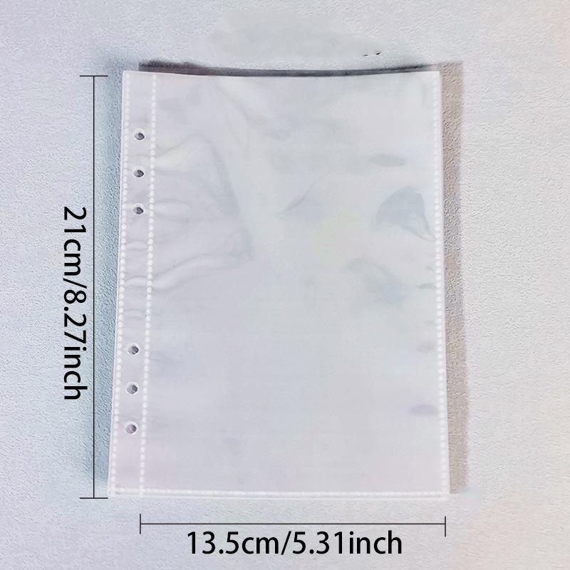 A5 PVC Binderhülle 6-Ring Doppel-Druckknopfverschluss Kantenumschlagenes Transparentes Design Notizbuch-Organizer zur Aufbewahrung von Papierdokumenten