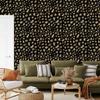 Gold Leather Wallpaper Black and Brown for Living Room and Bedroom 50x1000