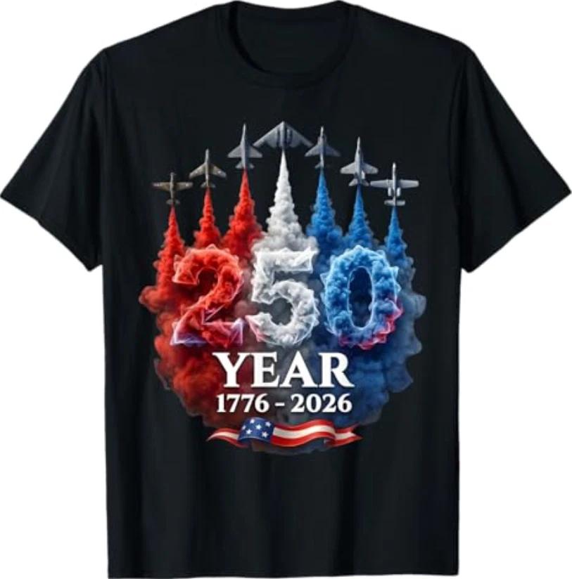250 Years American 250th USA Patriotic 4th of July T-Shirt L