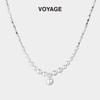 French Silver and Pearl Pendant Necklace with Evening Gown Chain - Light Luxury for Women