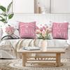 Set of 4 Pink Bicycle Tulip Spring Throw Pillow Covers, Suitable for Bedding And Sofas In The Bedroom
