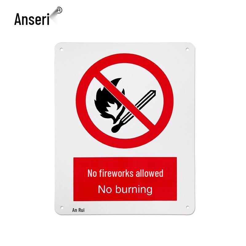 Ansarui GB No Open Flames Aluminum Safety Sign