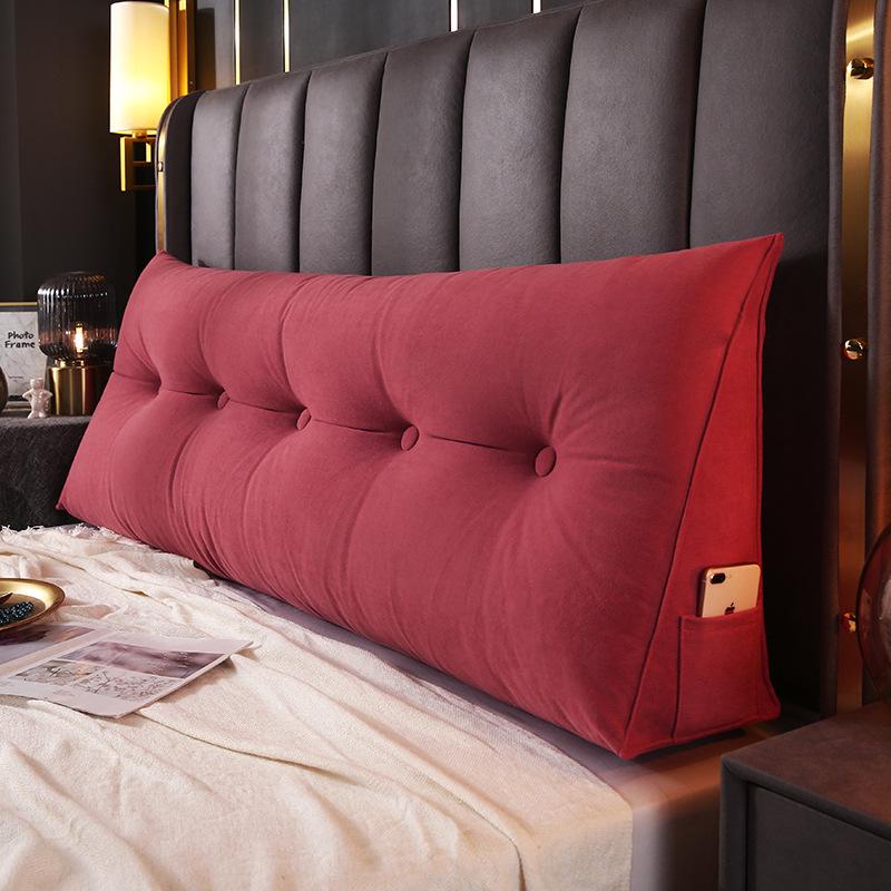 Triangle Large Backrest Lumbar Support Cushion - Solid Color Sofa & Bed Pillow