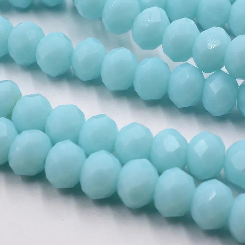 Dark Blue Multicolor 4/6mm 145pcs Rondelle Austria Faceted Crystal Glass Beads Loose Spacer Round Beads for DIY Jewelry Making