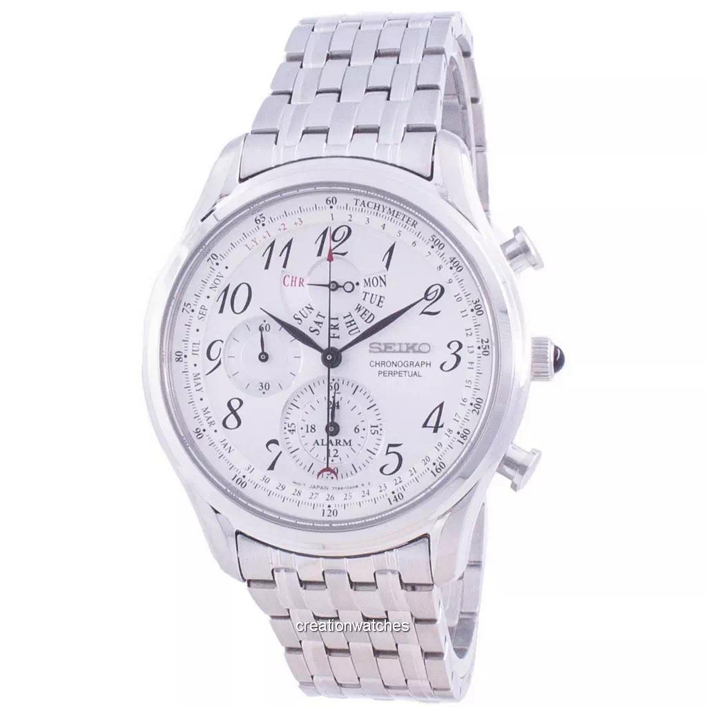 

Восстановленные мужские часы Seiko Chronograph Perpetual Quartz SPC251P1 белый