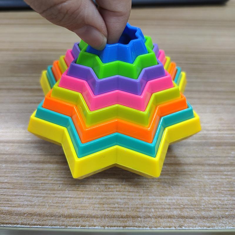 Magical Octagonal Star 3D Radish Tower Cube With Three Dimensional Deformation Blocks For Relieving Children'S Puzzle Stress