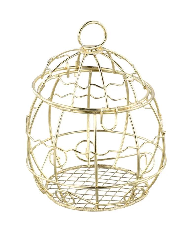 Hanging Bird Feeder Metal Bird Feeder Party Decoration Decorative Garden Feeder Easy Refilling Design Gold-plated Finish