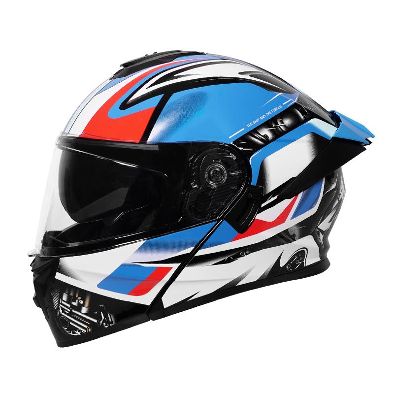Personalized Off-Road Motorcycle Helmet With Stylish Dual Lenses For Both Genders, Dot-Certified And Abs Material