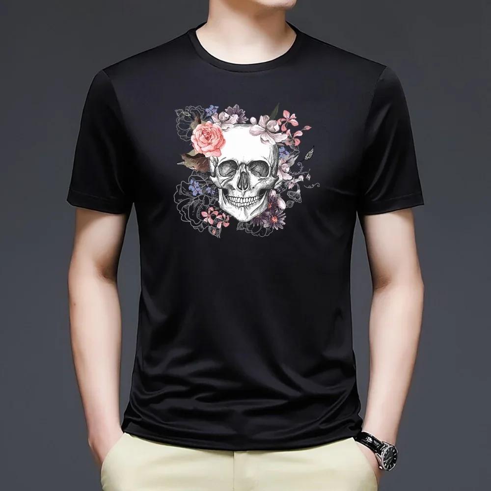Men's Short-sleeved T-shirt  Summer Male Harajuku O-neck Fashion Streetwear Print Clothes Casual Loose Comfortable Commuter Tops