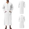 Men S Loose Long Sleeve Solid Color Ethnic Style Robe