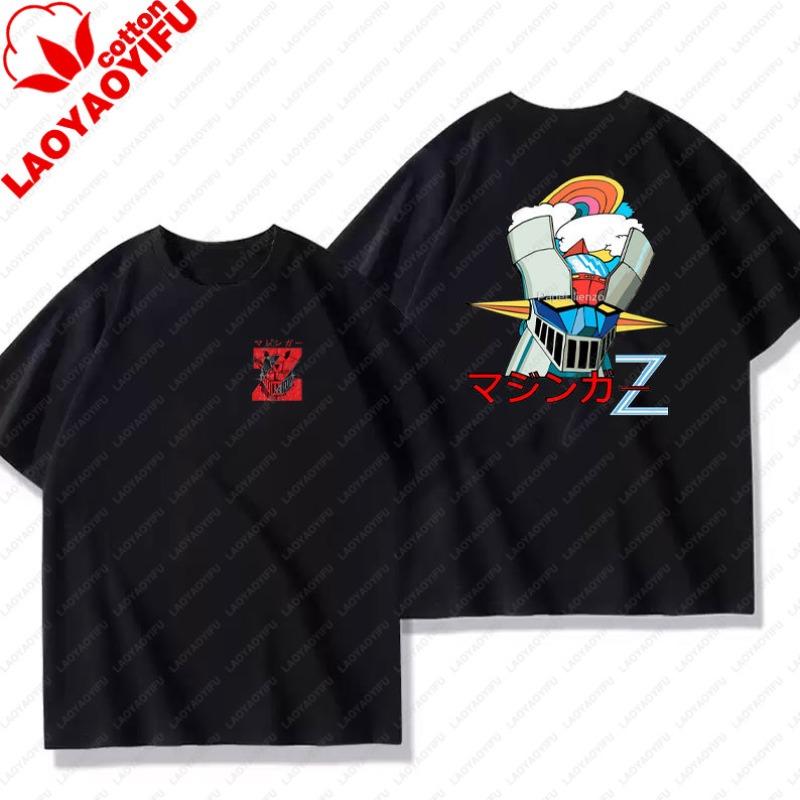 Unisex Cotton TShirts Mazinger Z Anime Robot Summer Casual Fashion Short Sleeve T Shirt Oversized Harajuku Tees Tops Kid Clothing