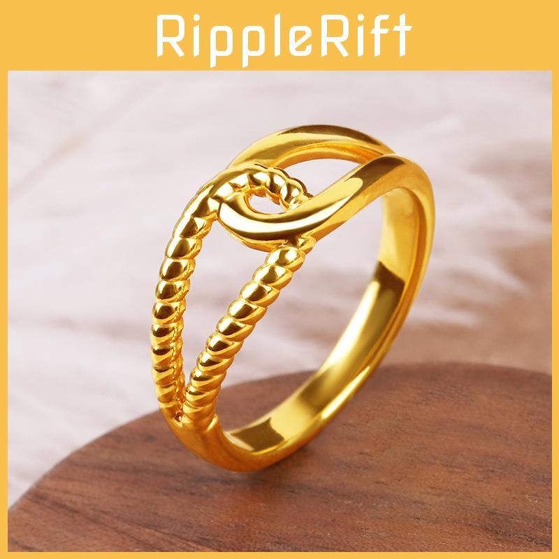 Plated Minimalist Gold Brass Twisted Ring For Couples Perfect For Gifting Fashionable
