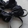JewelVOX Scrunchie Hair Long Ribbon Hair Simple Cute and Stylish Tie, Women's Accessory, Cotton, (Black)