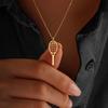 Sportliche Vergoldete Hohl-Tennisracket-Anhänger Halskette Für Damen Modeschmuck Accessoires Geschenke