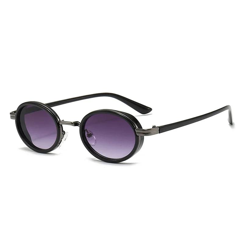Women Classic Ruond Frame Sunglasses Elliptical Small Frame Steam Punk Sunglasses Ladies UV Protection UV400 Sunscreen Protection Sunglasses