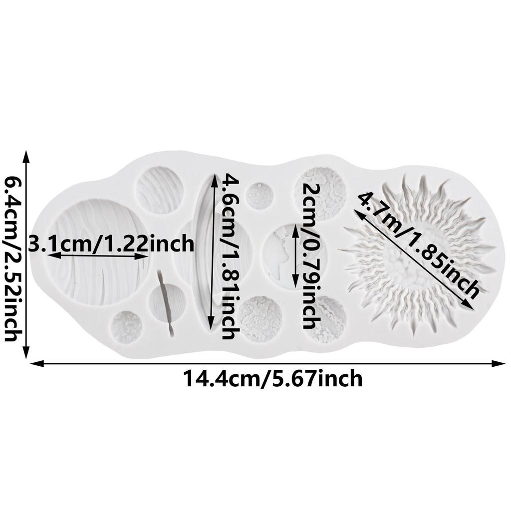 Planets Silicone Mold Earth Venus Saturn Mars Jupiter Fondant Molds Cake Decorating Tools Cupcake Topper Candy Resin Clay Chocolate Gumpaste Mold