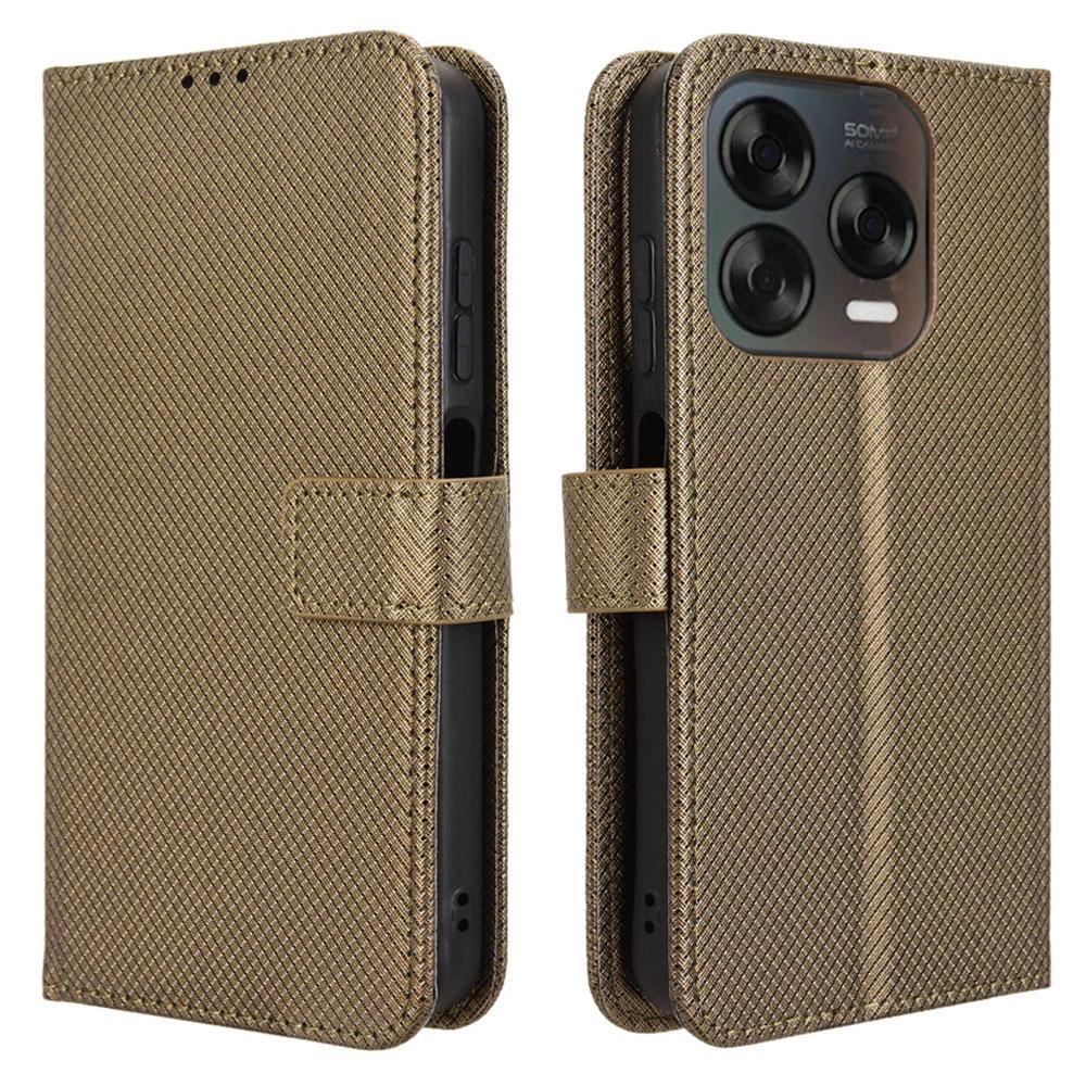 Capa de Telefone Para ZTE Blade V70 Design/Nubia V70 Design/Blade V70 Vita Capa Carteira com Textura Diamante em Couro PU