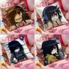 K-Kuroki T-Tomoko Pillow Case Soft Plush Fabric Double-Sided Printed Cushion Cover Warm Winter Sofa Pillow Case