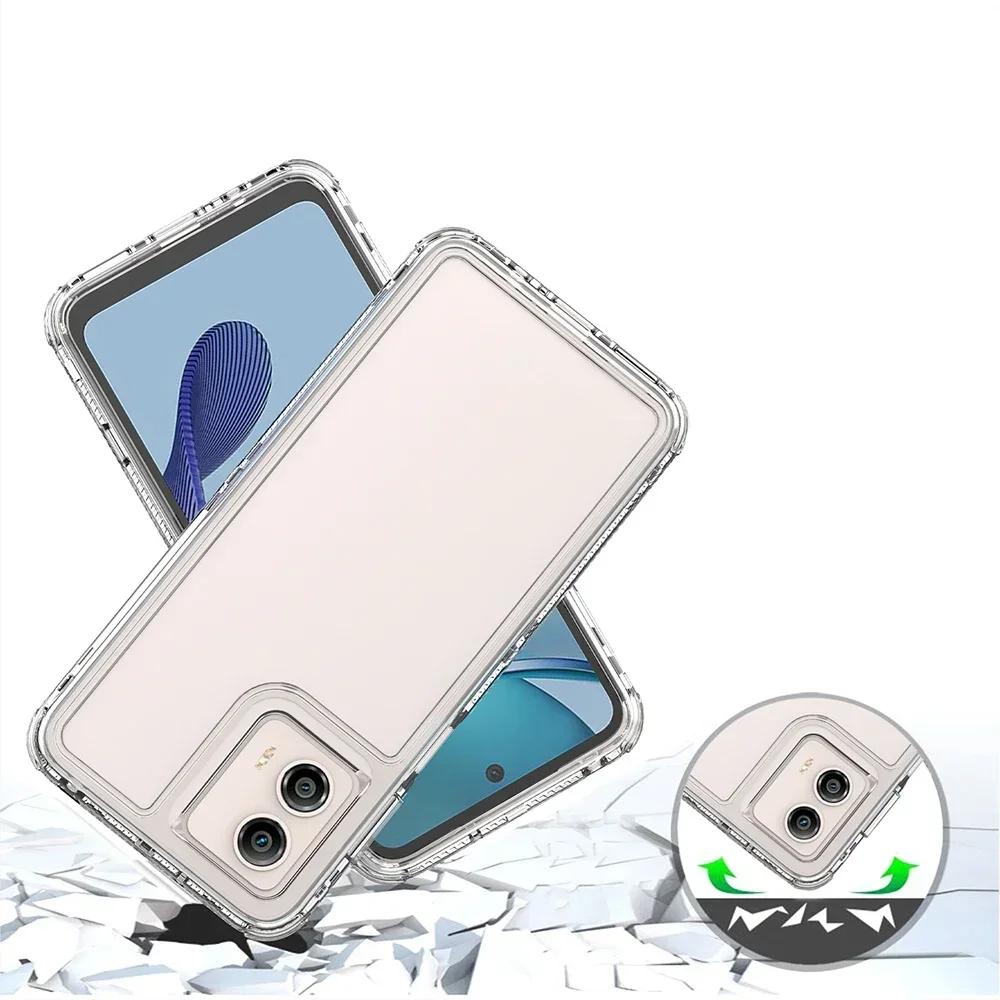 Transparent Shockproof Case for Moto G85 G84 Edge 40 Neo E13 E30 E40 G04 G13 G14 G23 G24 Power G34 G52 G53 G54 Cover Bumper
