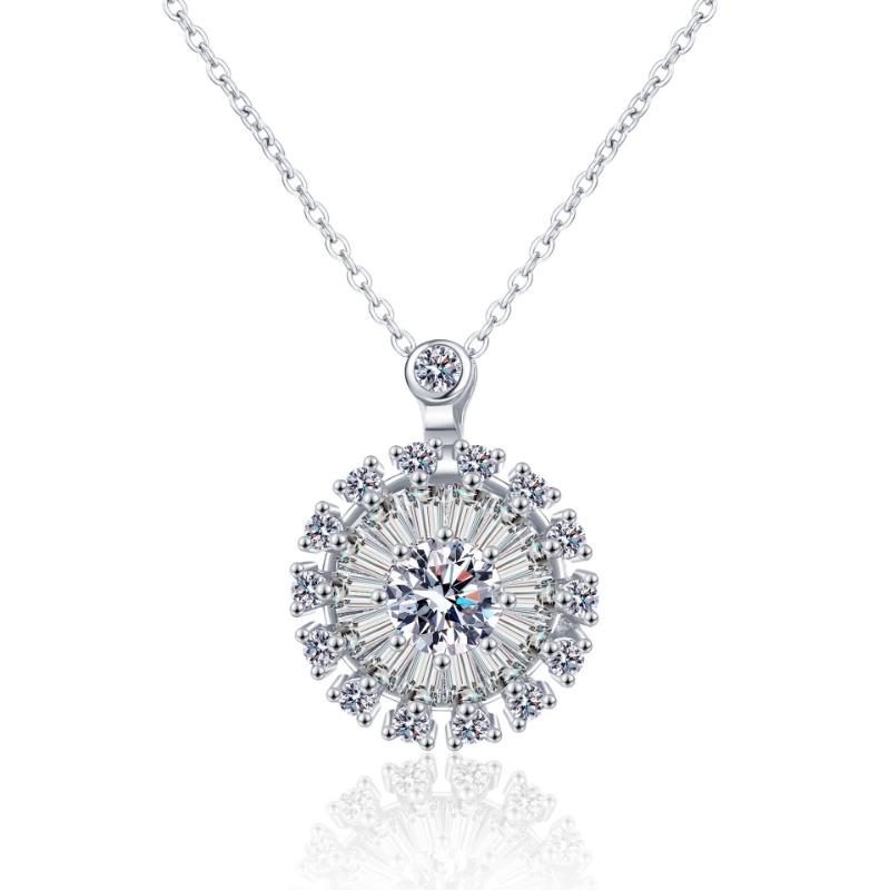 Stylish Rotatable Sun Flower Earrings Ring Set Full of Diamond Small Daisy Clavicle Chain