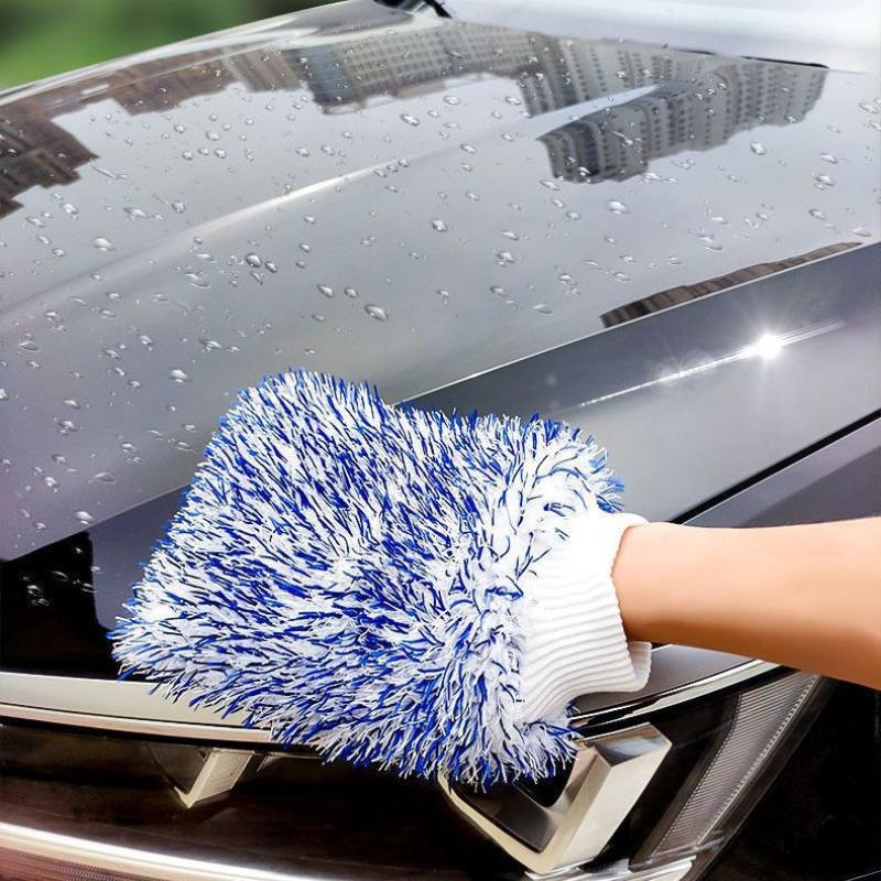 1Pcs Microfiber Thick Car Cleaning Mitts Plush Car Wash Mitt Auto Wash Accessories Car Cleaning Tools Dusting Gloves