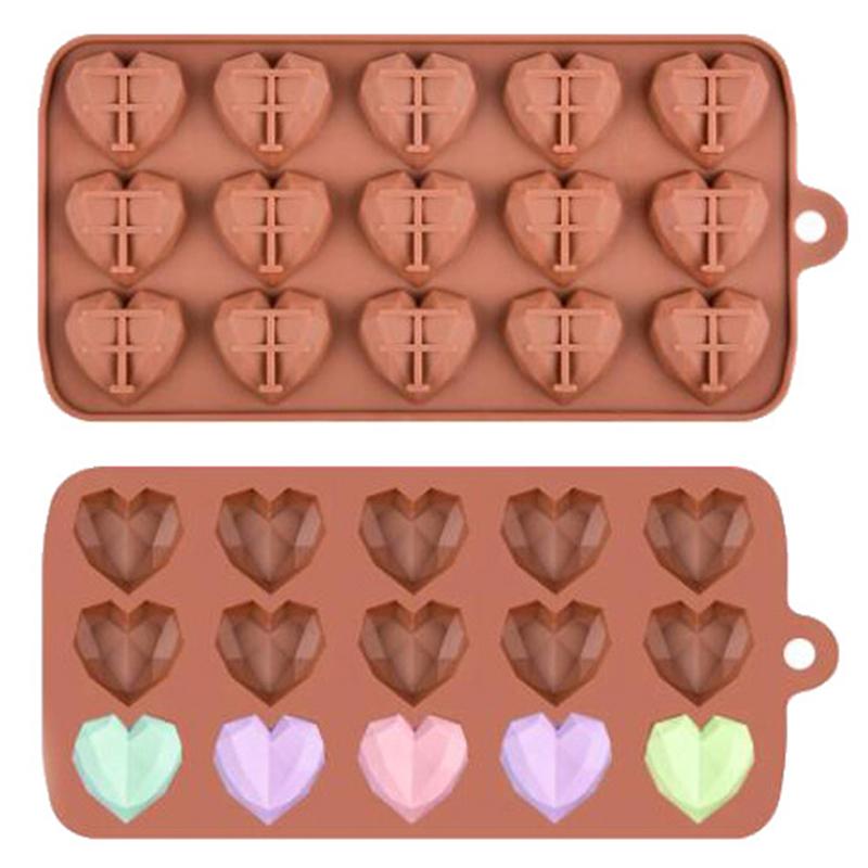 15 wnęk Mini forma do czekolady w kształcie serca Silikonowe formy do cukierków Gummy Jelly Mold