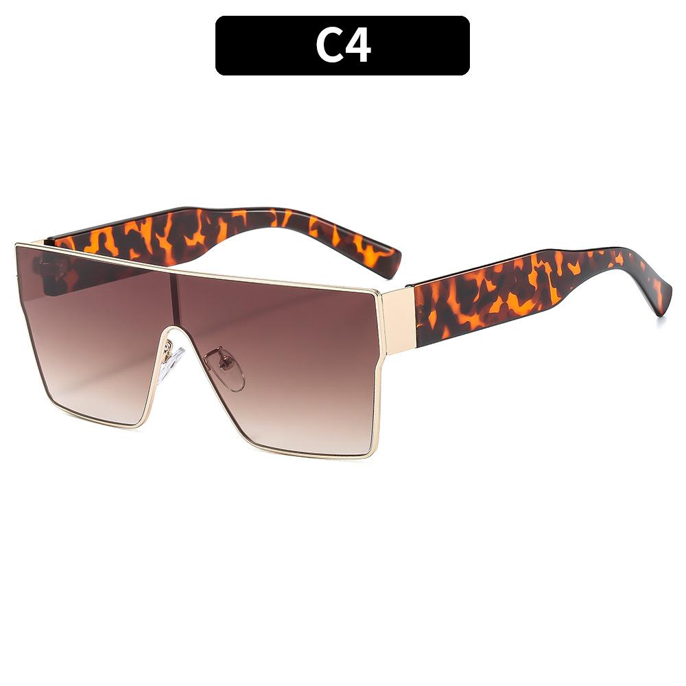 European And American New Metal Box One-Piece Spice Girl Fashion Sunglasses Outdoor Versatile Street Sunglasses Trendy Glasses Women