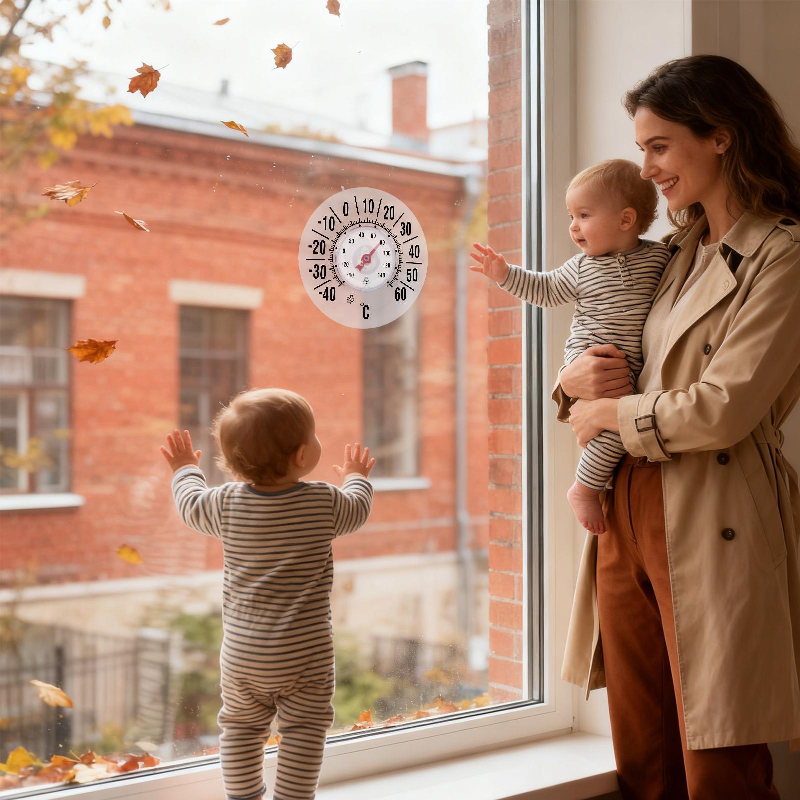 

Indoor Outdoor Temperature Gauge Analog Waterproof Suction Cup House Wall Clock Weather Temperature Meter For Home Dorm Inside China Mainland