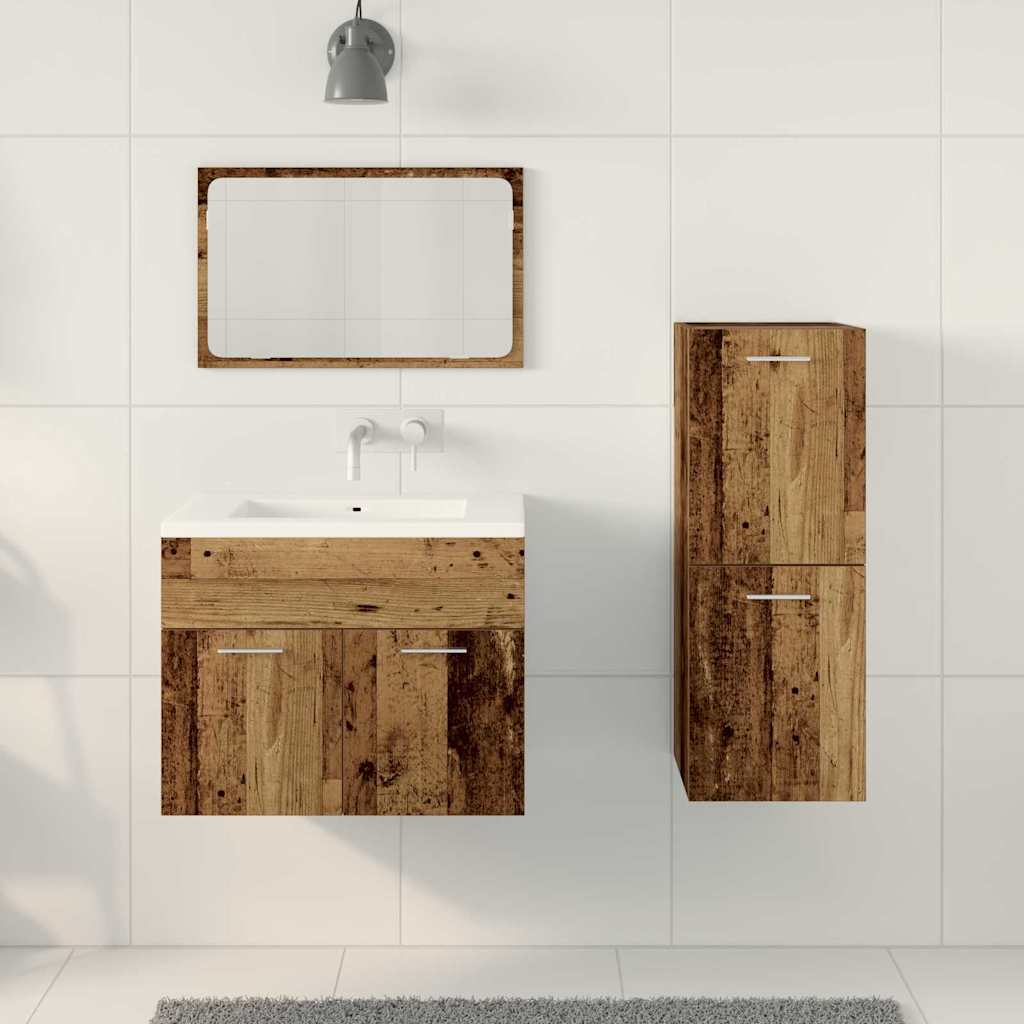 Bathroom Furniture Set 3 pcs Reclaimed Wood 60 x 38.5 x 46 cm