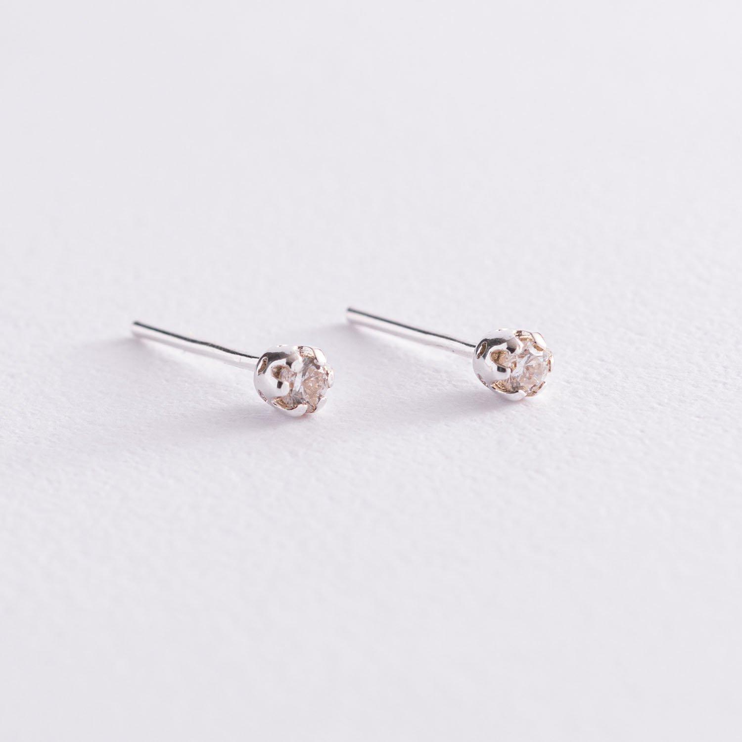 

Срібні сережки-підвіски з фіанітами Oniks срібний