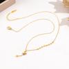 Fu Brand Women's Tassel Necklace with Letter Plate - High-End Titanium Steel, Versatile and Colorfast Clavicle Chain.