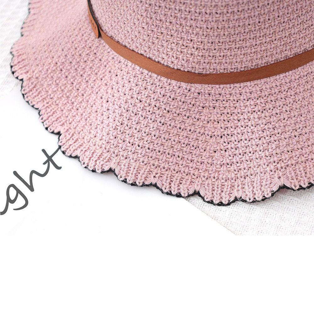 Foldable Crochet Bucket Hat Breathable Summer Sunshade Visors Casual Women's Basin Cap  Female