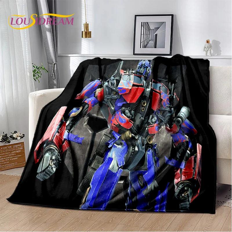 3D T-Transformers Cartoon Autobots Blanket,Soft Throw Blanket for Home Bedroom Bed Sofa Picnic Travel Office Rest Cover Blanket