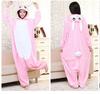 Autumn And Winter Parent-Child Clothing Men And Women Children Cartoon Animal One-Piece Pajamas Rose Red Rabbit Flannel Loungewear Performance Clothes