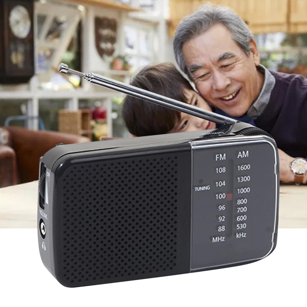 Portable AM FM Shortwave Radio Small Retro Vintage Radio Battery Powered Portable Handheld Radio for Home    