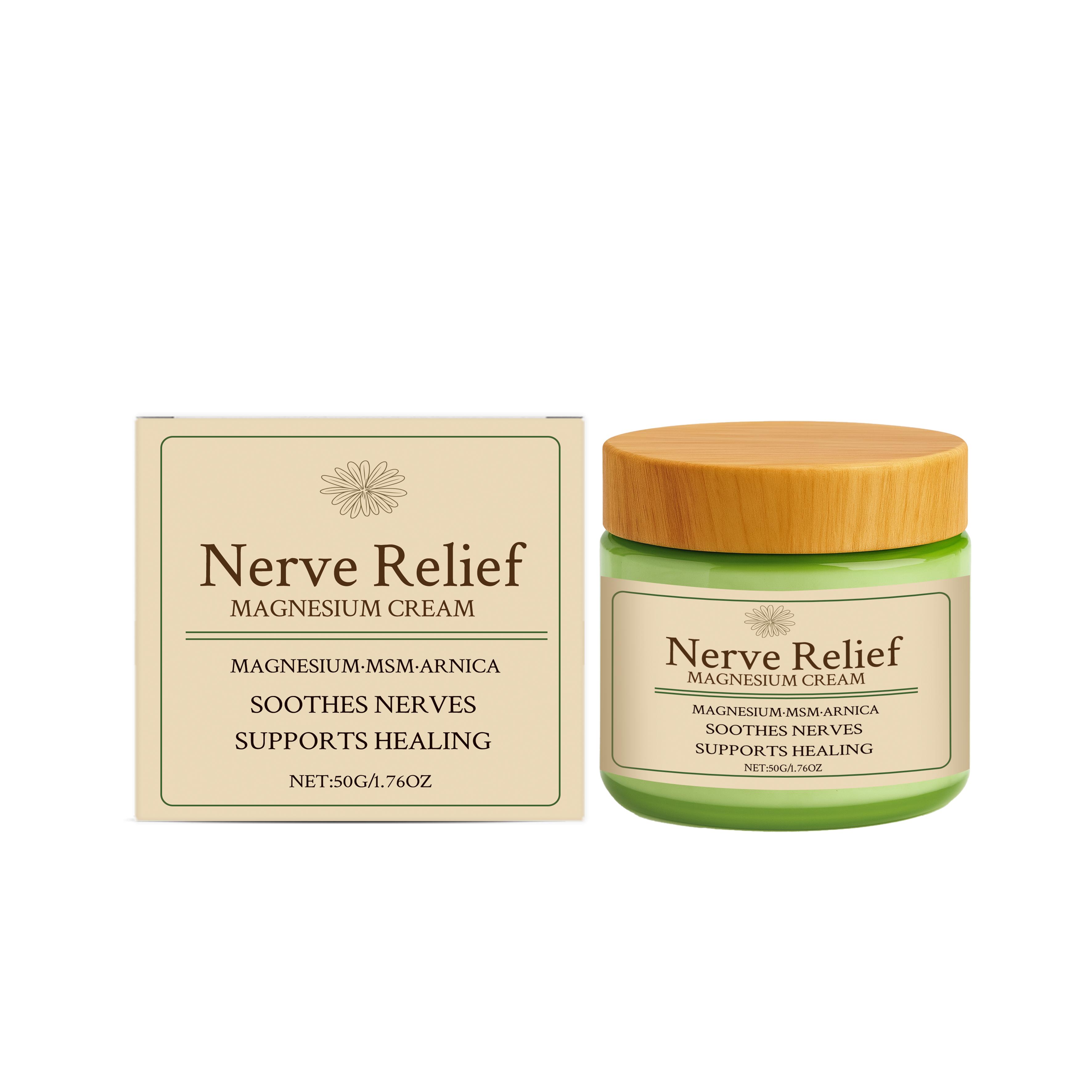 Nerve-Relief-Magnesium Cream Deep Muscle Relaxation Soothing Natural Stress Anxiety Relief Body Cream For All Skin 50g
