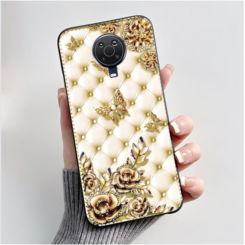 

Purple Flower Black Case For Nokia G10/G20/Nokia 6.3 Jelly Color Unique Shell For Nokia G300 Popular Anti-scratch Soft Casing Nokia G20
