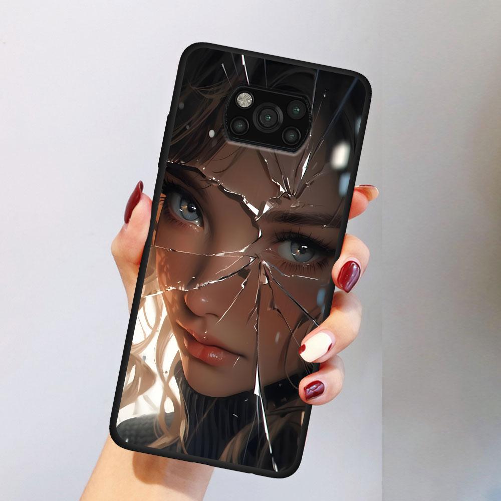 Beauty Crush Girl Case for Xiaomi Poco M3 X3 NFC X5 M5s M4 Pro 5G F3 Black Silicone Soft Phone Cover Coque