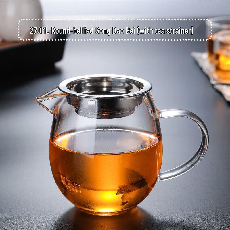 ZISIZ Heat-Resistant Glass Gongdao Cup & Tea Filter Set
