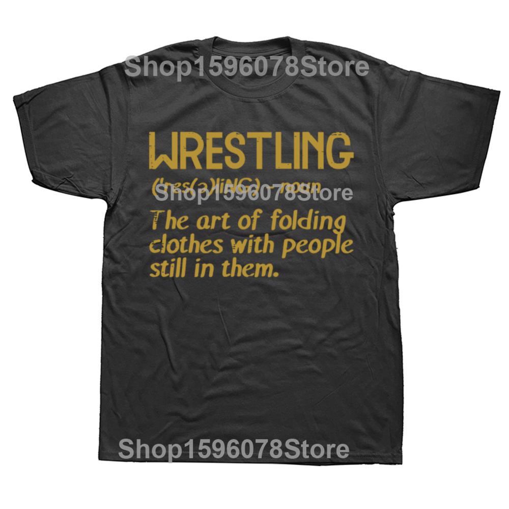 Funny Retro Wrestling Definition Folding Clothes Fitness T-Shirt Oversized Unisex Tshirt Graphic Tees Men's Clothing Streetwear