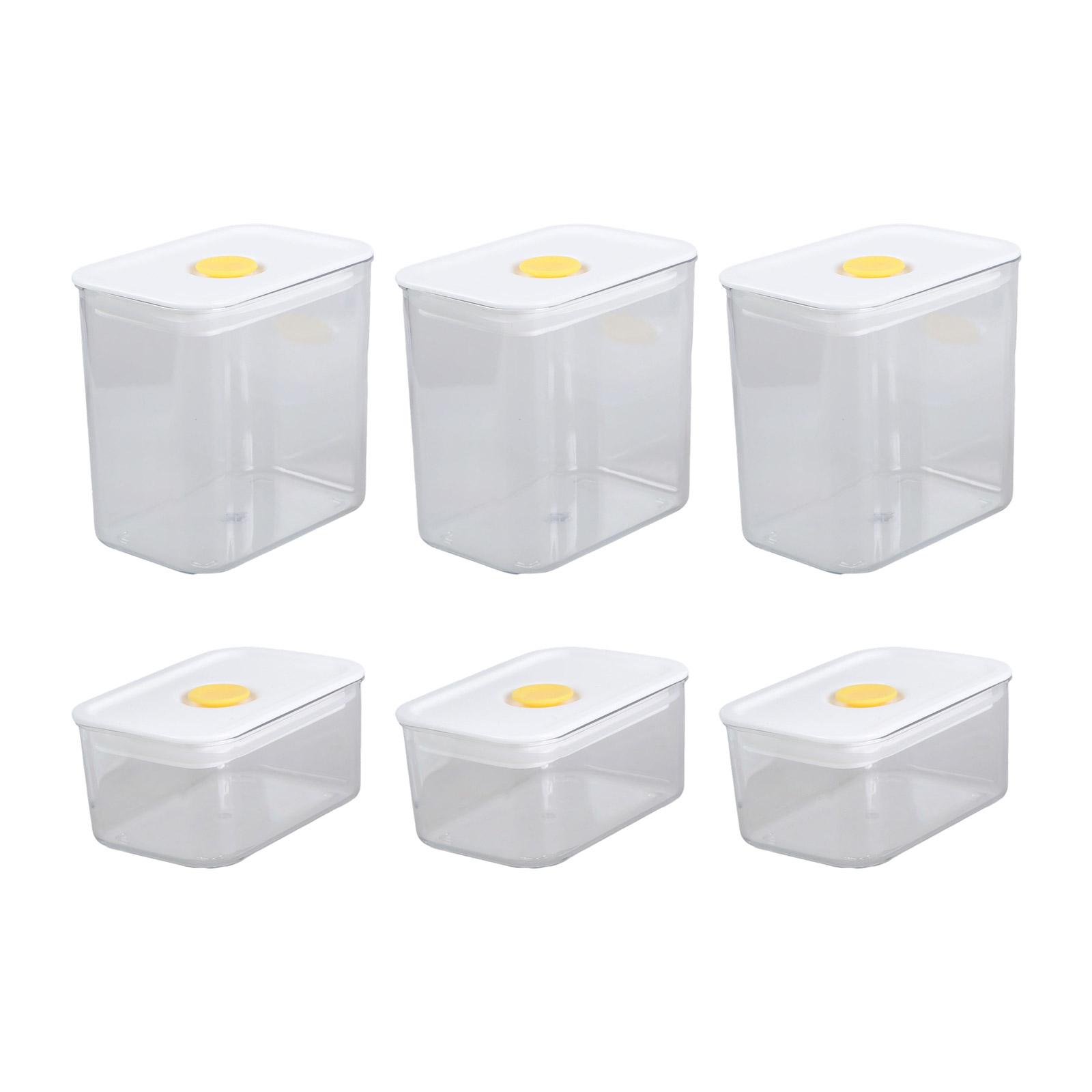 

Набор из 6 штабелируемых пластиковых контейнеров для хранения продуктов с герметичной конструкцией для организации кухонных кладовых и сохранения закусок